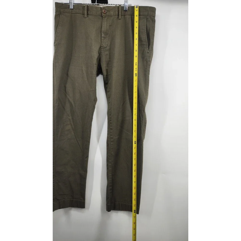 J.Crew Mens Size 34X30 Slim Fit Flex Olive Green Chino Pants‎ Cotton